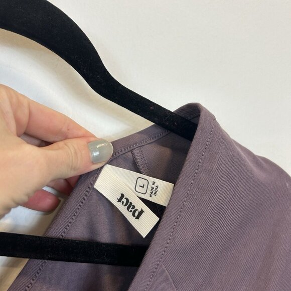 Pact Womens Dress Sz Large Open Back Short Sleeve Casual Modern Organic Cotton - Picture 5 of 10